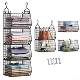 X-cosrack 4 Tier Closet Hanging Organizer front view for easy access to clothes.