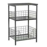 X-cosrack 3-tier side table top view for compact living spaces.