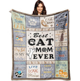 XALAZY cat mom blanket soft flannel for cozy warmth on the couch