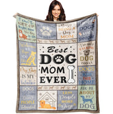 XALAZY dog mom blanket folded, showing soft flannel warmth for cozy moments