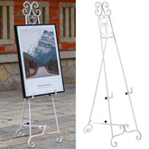 XAONIEN scroll easel white sign stand displaying a wedding sign for elegant display