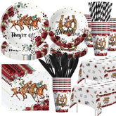 Xenorik Derby Day plates with horse and rose motif for festive Derby tables