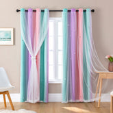 XiDi Dream Star curtain with star-cutout inner panel creates a magical starry look and privacy