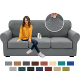 XINEAGE 4-piece couch cover set protects a modern sofa from spills