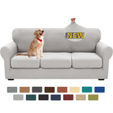 XINEAGE silver grey 4-piece slipcover on sofa protects from spills