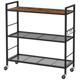 XIVIRACK 3-tier metal storage rack with wheels for mobile organization