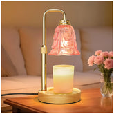 XJZJY Candle Warmer Lamp with pink tulip design for flame-free fragrance in homes with kids.