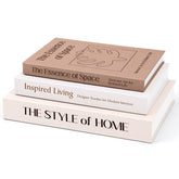 XKDOUS decorative book set in brown, beige, and khaki with hidden storage.