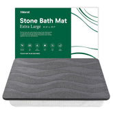 XMarrat absorbent diatomaceous earth bath mat captures water quickly for a drier floor