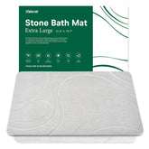 XMarrat large stone bath mat front view; ultra-absorbent surface dries quickly.