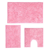Xmecyino pink small bath rug 16x24 with plush comfort beside the sink.