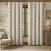 XOGUIBO boho floral curtains, 90-inch two-panel set, stylish living room backdrop.