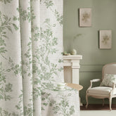 XOGUIBO Floral curtains with sage green floral pattern create a natural, calm living space and light control