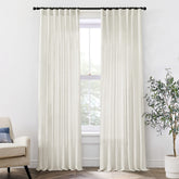XTMYI linen cotton farmhouse curtains in cream soften natural light with privacy