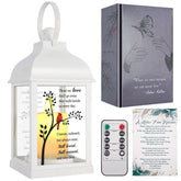 XXSTAR Memorial Lantern with Card glows softly through glass for serene remembrance.