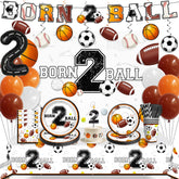 Xynic Born 2 Ball banner creates a joyful photo backdrop for a 2nd birthday.
