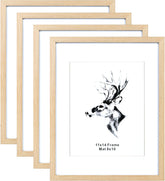 Yaetm 11x14 oak frame set with mat for 8x10 photos, ideal for a clean home gallery.