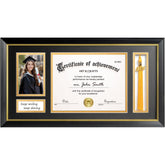 Yaetm diploma frame with tassel holder displaying diploma and tassel together