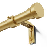 YaFex curtain rod in gold finish with finials, durable support for heavy drapes.