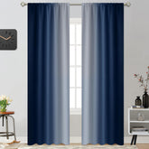 Yakamok ombre curtains in blue-grey-white gradient offering privacy and light control.