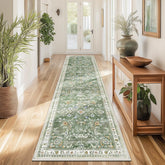 Yamaziot washable runner rug with floral pattern for stylish indoor hallways.