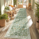 Yamaziot floral-pattern washable runner rug for cozy hallways
