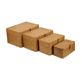 YANGQIHOME XL wicker basket with lid for clutter-free living room organization.