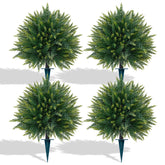 Yangrass artificial cedar topiary ball 23in on ground spike for weather-safe outdoor decor