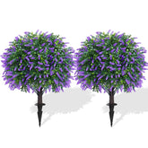 Yangrass artificial lavender topiary ball with ground spike for quick outdoor setup