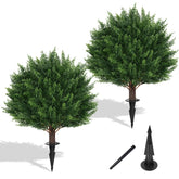 Yangrass artificial topiary ball 23in outdoor cedar, dense foliage for porch decor.