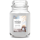 Yankee Candle A Calm Quiet Place jar closeup showing wax blend for clean burn