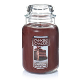 Yankee Candle Chocolate Layer Cake jar front view enhances living room ambience