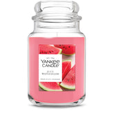 Yankee Candle Juicy Watermelon large jar front view showing inviting room fragrance