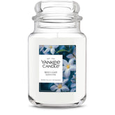 Yankee Candle Midnight Jasmine 22oz jar seen from the front, delivering up to 150 hours of fragrance.