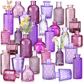 Yaomiao purple series embossed bud vase for elegant table decor