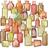 Yaomiao vintage glass bud vase in orange enhances table decor with timeless charm.