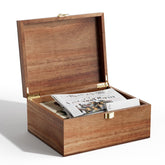 Yaoyiizy acacia keepsake box with natural grain showing warm, timeless storage