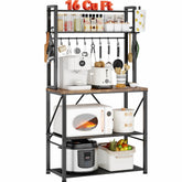 YASONIC coffee bar bakers rack top view keeps countertops organized and accessible.