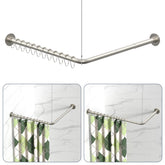 YASONIC L-shaped shower rod in adjustable corner design for flexible bathroom setup.