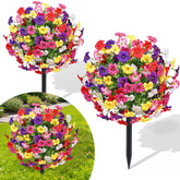 Yastouay 23-inch topiary ball with petunia flowers for outdoor curb appeal