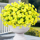 Yastouay artificial flowers outdoors, 14-stem pack for balcony decoration