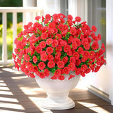 Yastouay outdoor artificial red morning glory for porch decor and long-lasting color