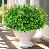 Yastouay artificial outdoor flowers green bundle adds color to garden borders maintenance free.