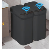Yatmung skinny trash bin front view highlights space-saving design for tight spaces.