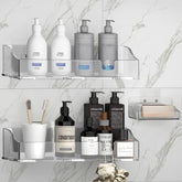 YAWSOUP acrylic shower shelves 3-pack offers clear wall-mounted storage for toiletries.