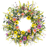 Yawwind 28-inch summer wreath for front door adds welcoming color.