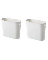 YAZEES 3-gallon bathroom trash can set 2, white, front view for compact spaces