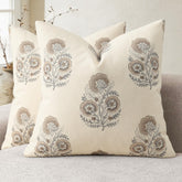 YCOLL vintage floral pillow cover 20x20 on beige fabric for warm living room style