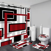 Yddsky red geometric shower curtain with HD printing for lasting color.