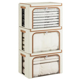 Yecaye clothes storage bin with metal frame and lid for durable, long-lasting organization.